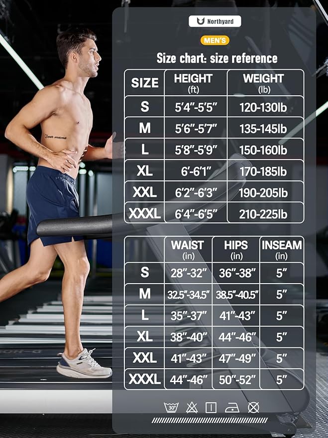 NORTHYARD Men's Running Athletic Shorts 5'' Workout Gym Tennis Short Quick Dry Lightweight Active Sports Basketball