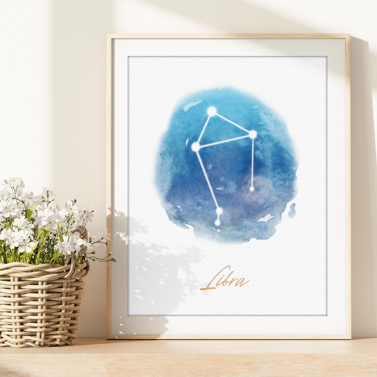 DREAM BIG PRINTABLES Libra Constellation Art Print - 8x10 (Unframed) | Zodiac Star Sign Wall Decor for Astrology Enthusiasts