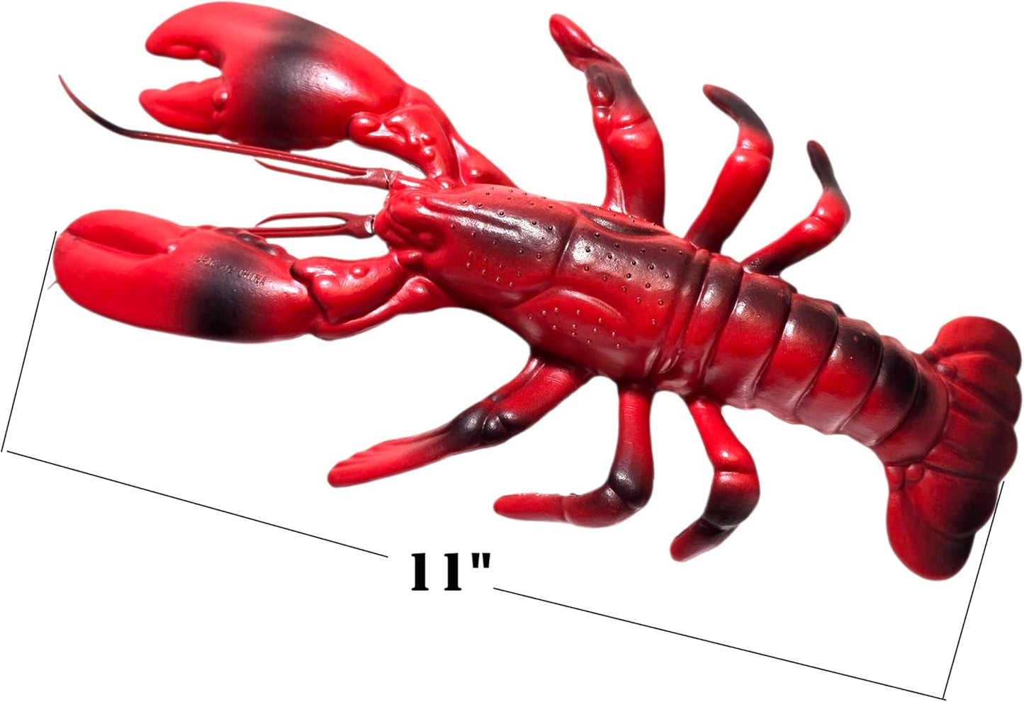 (11") (1) Realistic Red Maine Lobster Plastic Prop for Dinner Party Birthday Oceanic Decoration Fish Net Crab Sea Ocean