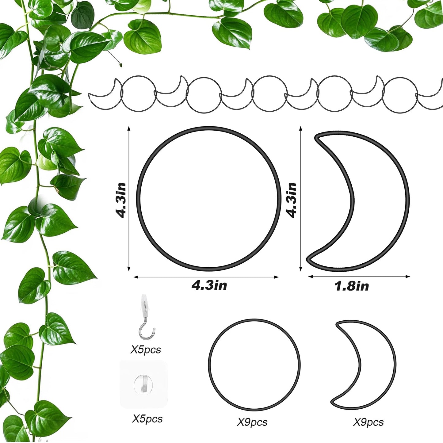 Vodolo 18 Pcs Chain Trellis for Climbing Plants Indoor Outdoor,Wall Plant Vine Climbing Support for Potted Plants,Houseplant Accessorie for Climbing Plants Pertains to Monstera,Pothos,Ivy,Wisteria