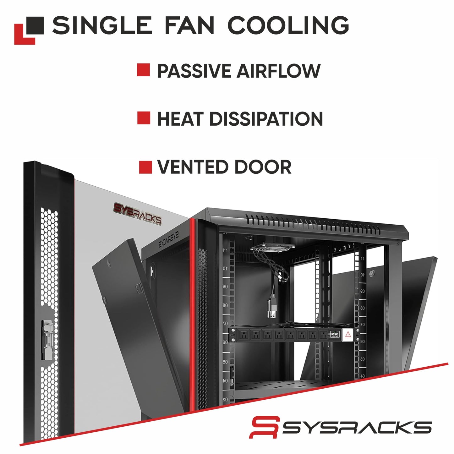 15U Wall Mount Server Rack Cabinet, 19” Locking Network Rack, 24” Deep, Glass Door, with Fan, PDU and Shelf