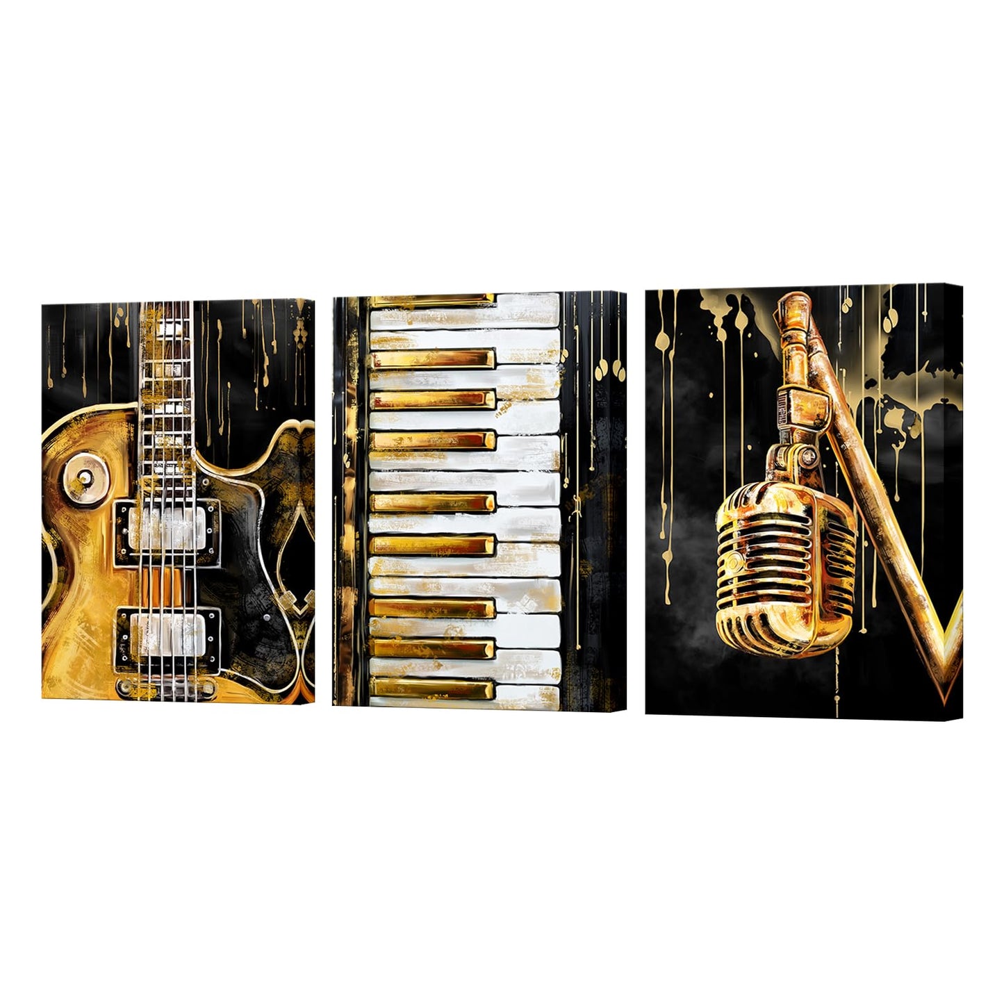 Artmyharbor Music Wall Art Guitar Picture Instrument Room Wall Decor 12 x 16 inches