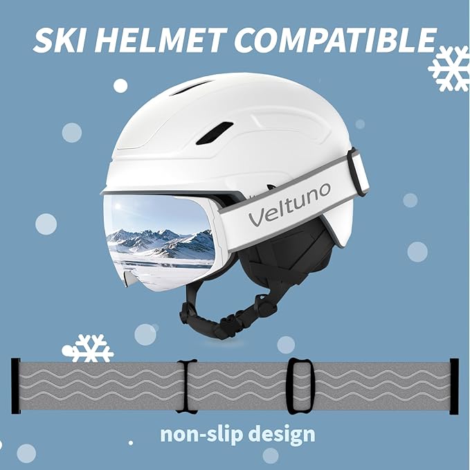 Ski Goggles for Men Women Adult & Youth, OTG Snowboard Goggles Anti Fog, Snow Goggles UV Protection Wide Vision