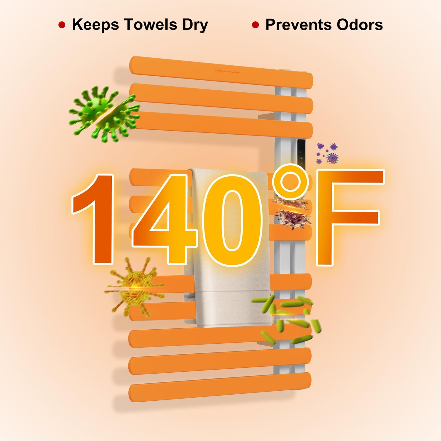 BLARALA Electric Towel Warmer Rack,Heating Towel Warmer, Timer & Temperature Control, 11 Bar Stainless Steel Towel Heater for Bathroom, White, Plug-in(31.5x19.69x4.92in) Nordic Style