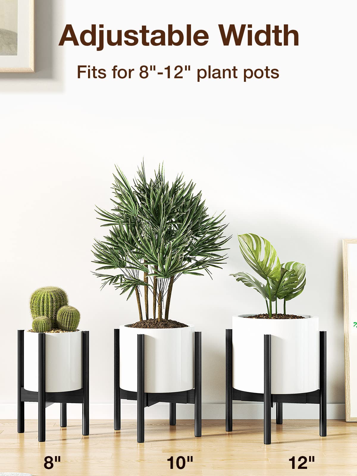 MUDEELA Plant Stand Dark Brown 2 Pack or 2 Tier and Plant Stand Black 1 Pack