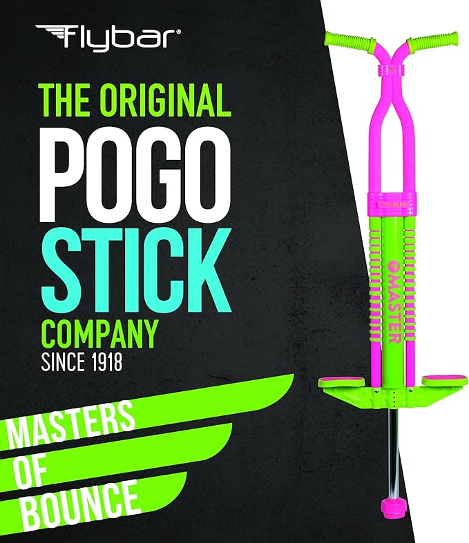 Flybar Master Pogo Stick for Kids Ages 9+, 80–160 lbs – Easy Grip Handles – Active Exercise Toy for Tweens & Teens – Outdoor Toy with Non-Slip Foot Pegs for Boys and Girls – No Assembly Needed