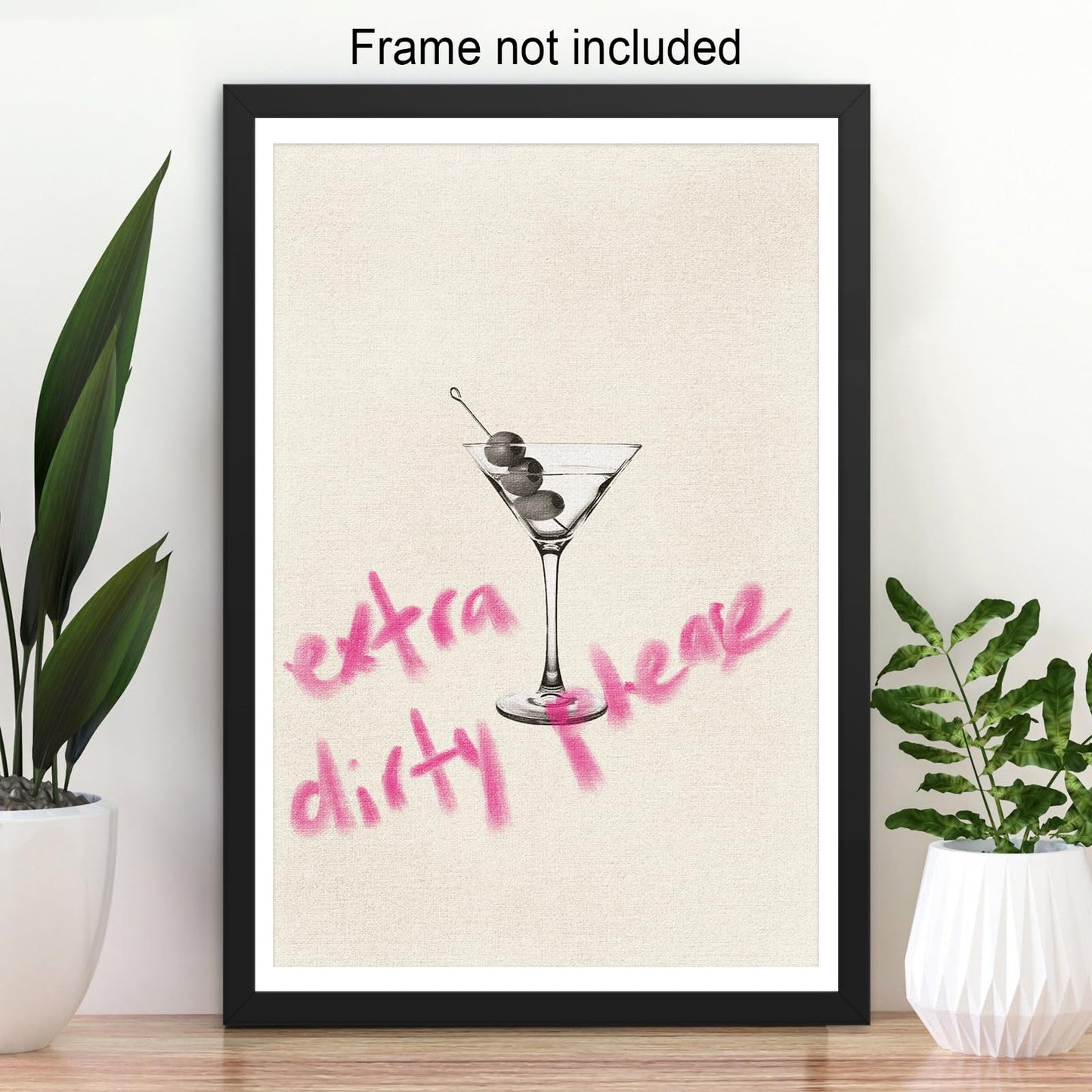 Vintage Extra Dirty Please Martini Cocktail Wall Art Bar Cart Wall Art Trendy Cocktail Martini Poster Aesthetic Posters Bar Cart Girly Dorm Deco12x18inch Unframed