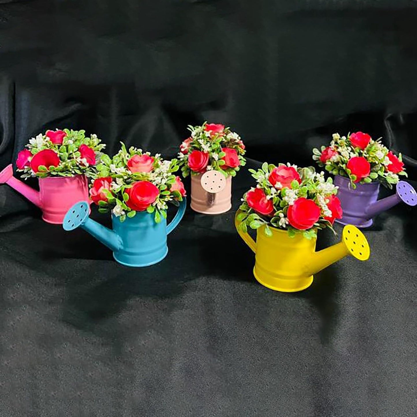 Watering Can, 1L Metal Flower Garden Watering Can, Lightweight Durable Decorative Gardening Tool for Outdoor Indoor Plants Lawn Garden (Orange)