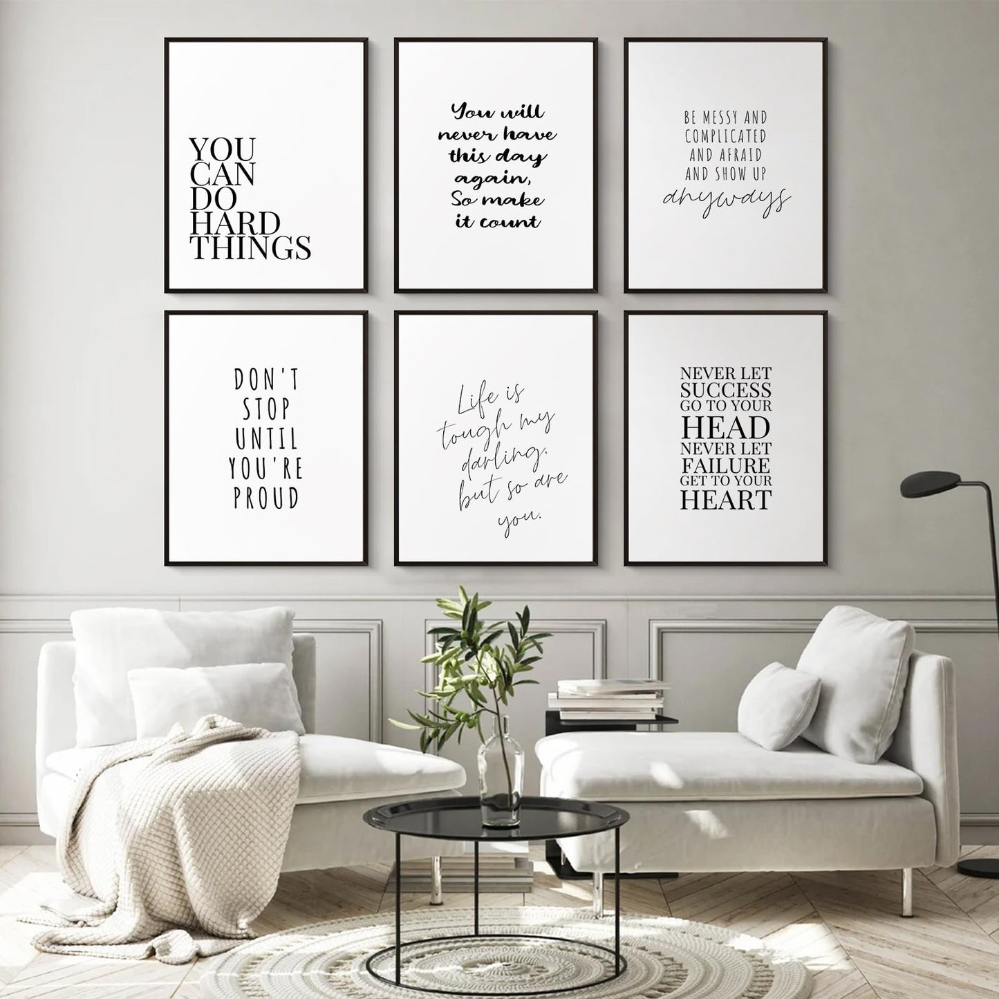 Office Inspirational Wall Art Decor Motivational Quotes Canvas Wall Art Positive Classroom Posters Pictures Office Inspirational Work Artwork for Women Home Bedroom 8x10 Inch Unframed Set of 6