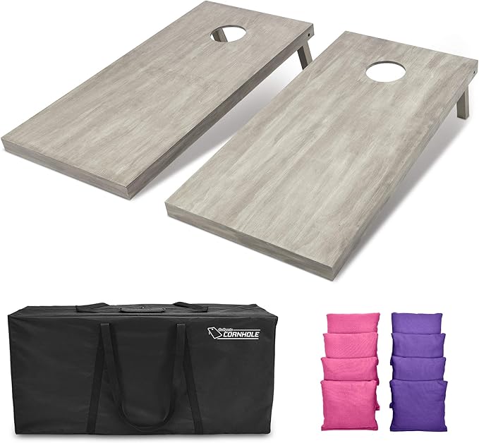 GoSports 4 ft x 2 ft Regulation Size Wooden Cornhole Boards Set - Includes Carrying Case and Bean Bags (Choose Your Colors) Over 100 Color Combinations