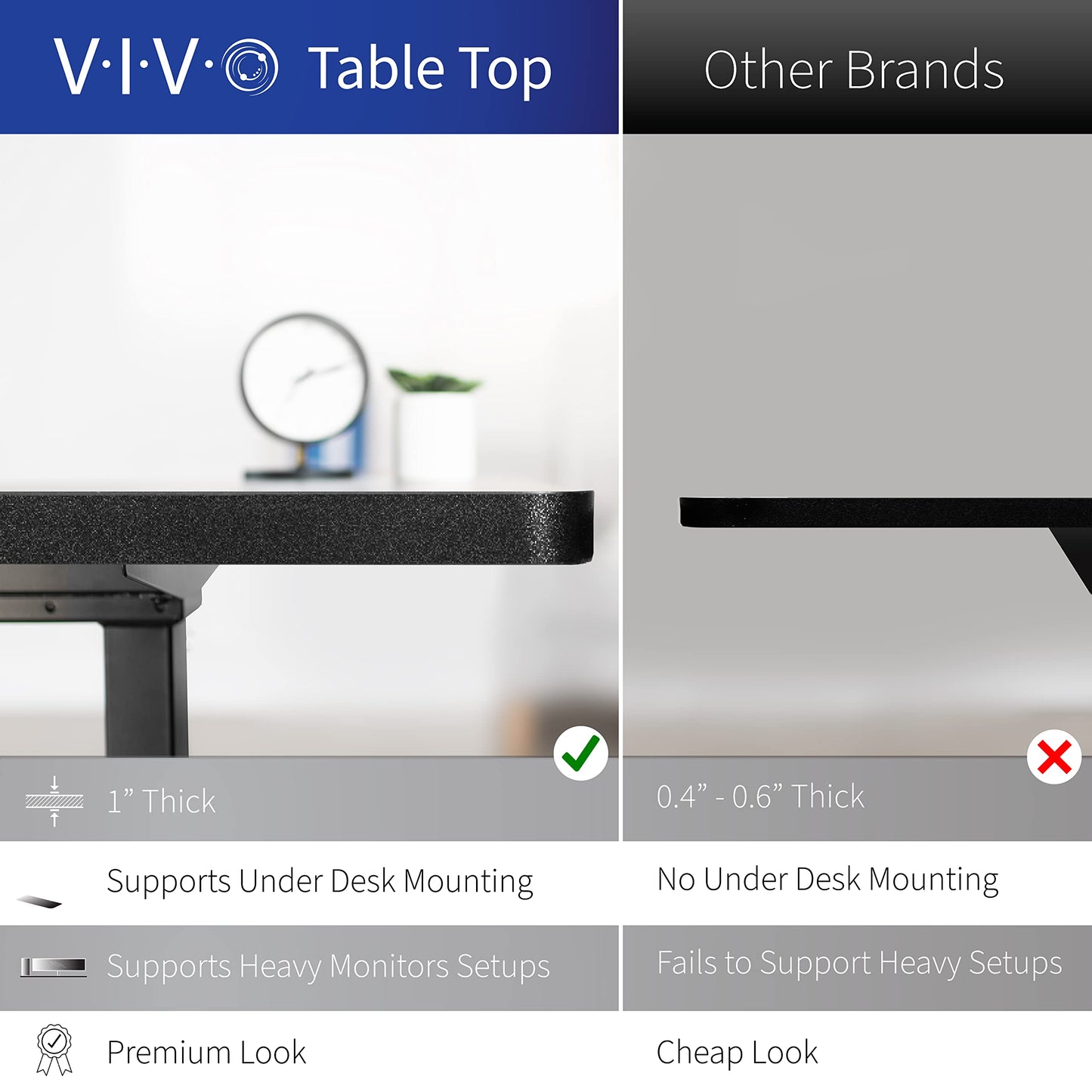 VIVO Electric 60 x 24 in Dual Motor Sit Stand Desk, Memory Height Adjustment, 2B Series, White Top Black Frame, DESK-KIT-2B6W