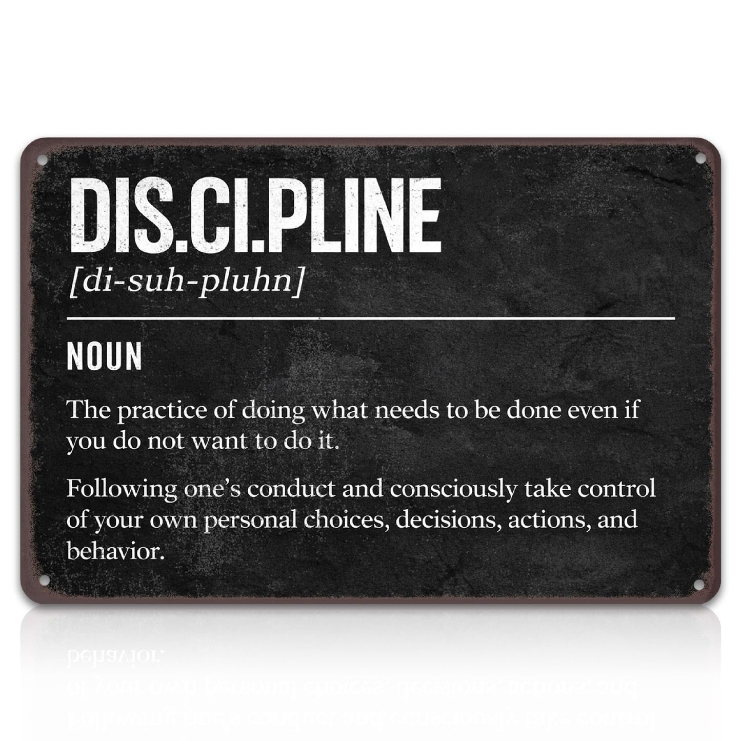 Discipline Metal Sign for Home Gym – Motivational Gym Wall Art Poster, Workout Room Decor, Fitness Tin Sign for Garage Gym, Man Cave, 8x12 Inch