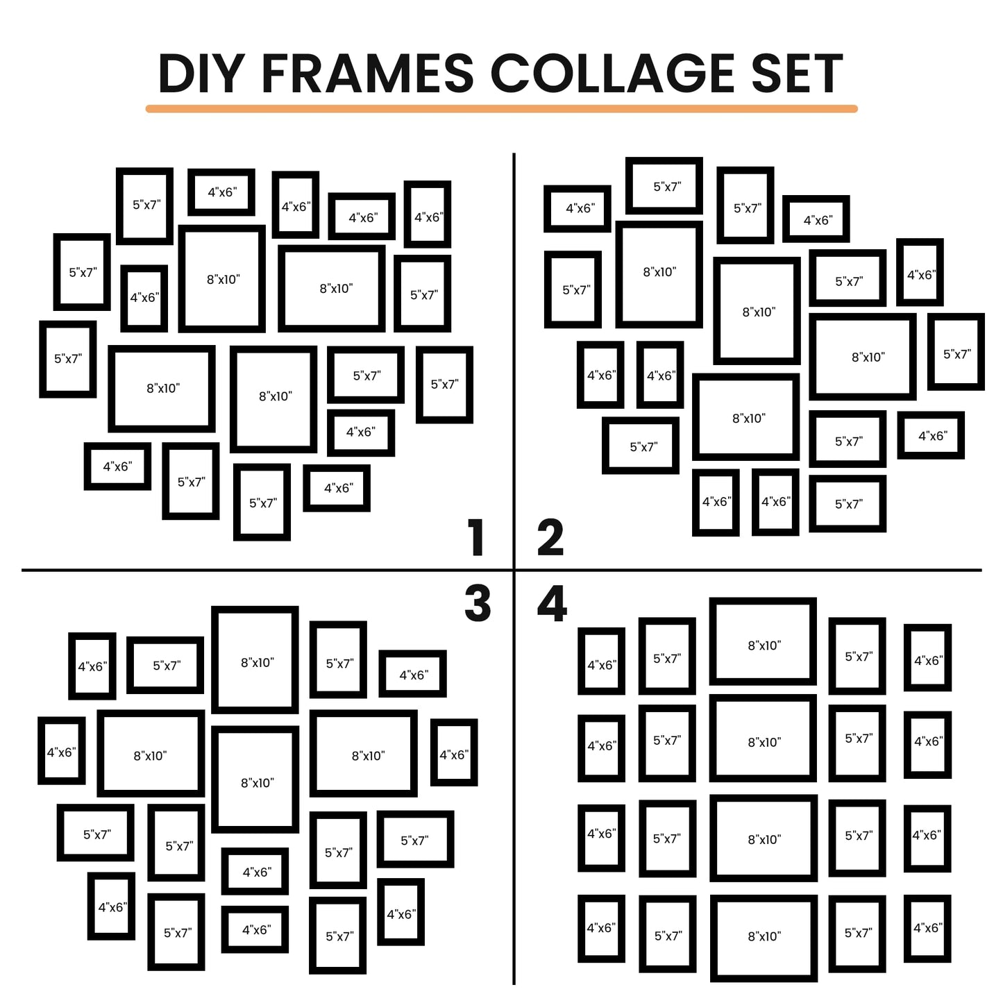 Venusmiles 20 Pack Picture Frames Collage Wall Decor, Gallery Frame Set for Wall Mounting or Tabletop Display, Multi Sizes Including 4pcs 8x10, 8pcs 5x7, 8pcs 4x6, Oak