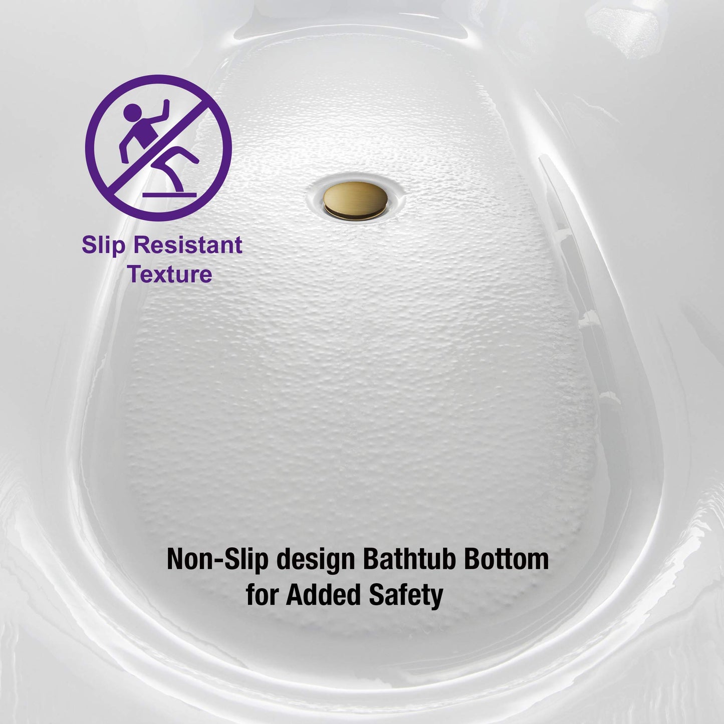 WOODBRIDGE 67" Acrylic Freestanding Bathtub Contemporary Soaking Tub, White Acrylic(Brushed Gold Drain/Overflow),BTA1528-BG