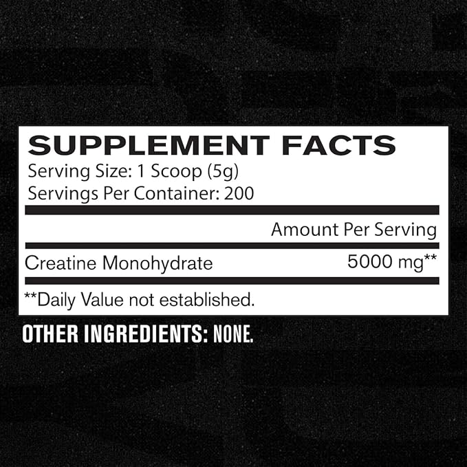 Jacked Factory Creatine Monohydrate Powder 1000g - 5g Daily Creatine Supplement for Men and Women, Vegan-Friendly, Third-Party Tested - 200 Servings, Unflavored