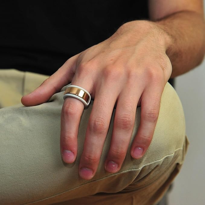 Rinfit Smart Ring Protector - Silicone Ring Enhancer for Active Lifestyle and Gym - StyleFit U.S. Design Patent - Stone, Size 11