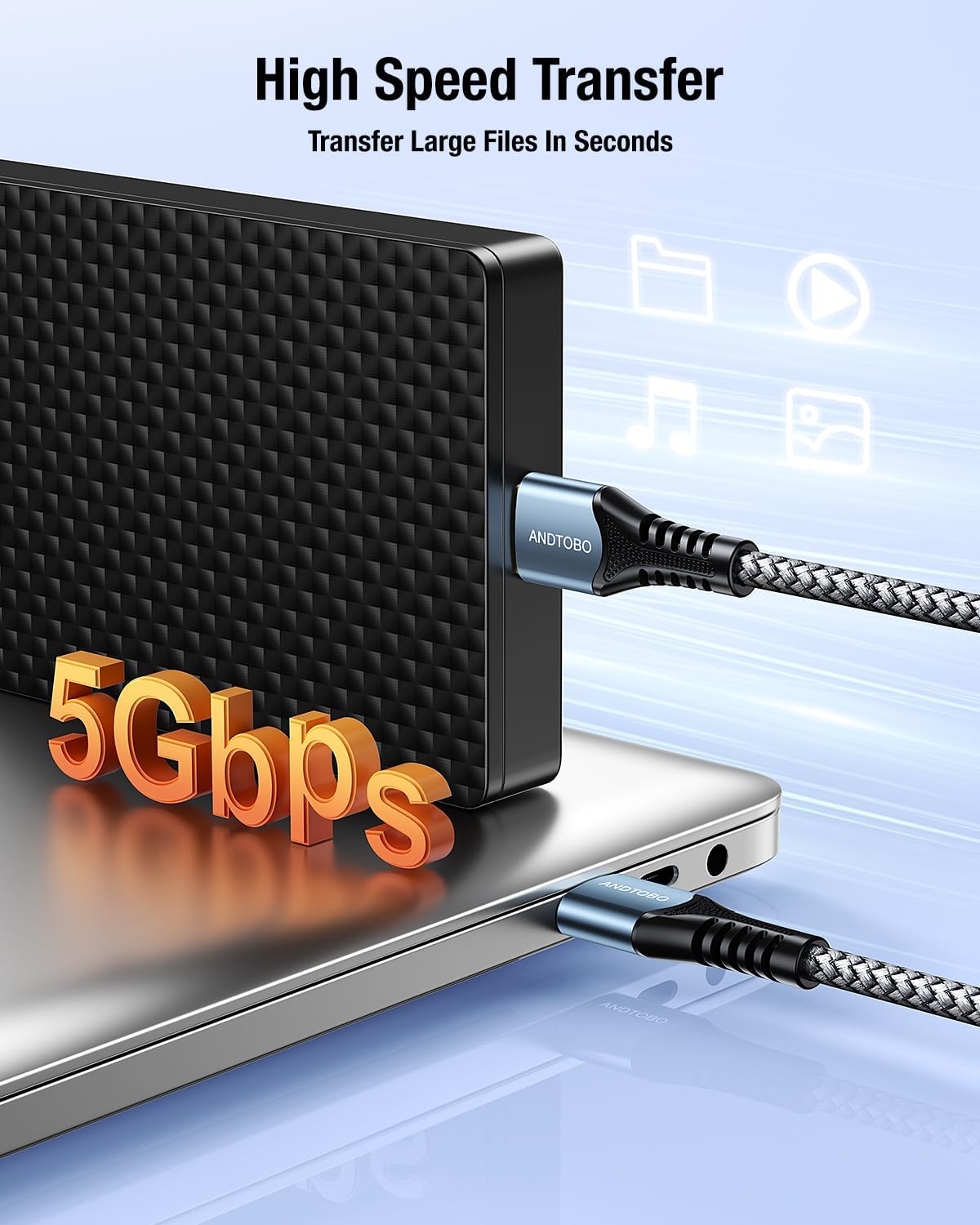 3.0 3.0 3.3FT ANDTOBO USB A to A Male Cable, USB Male to Male Extension Cable Double End USB Cord Compatible with Hard