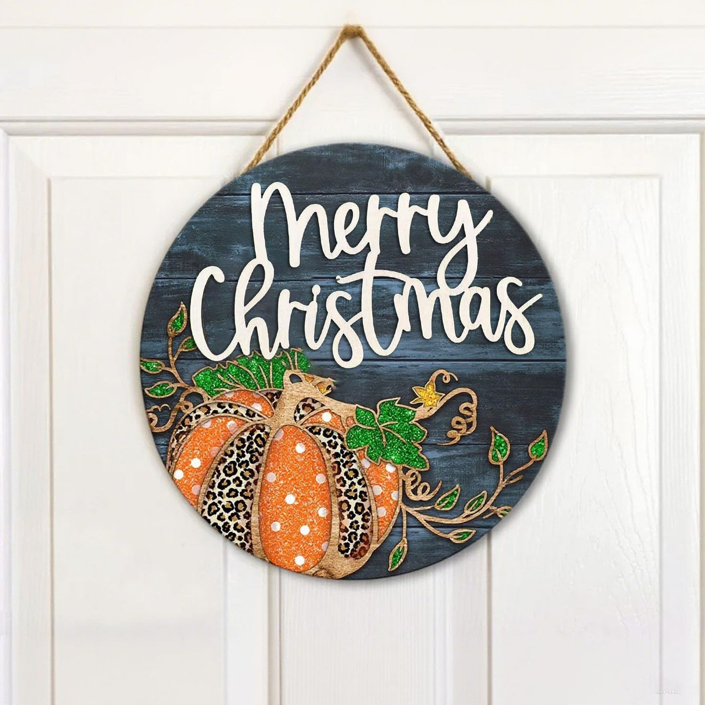 Wooden Merry Christmas Sign for Front Door,Christmas Front decor for Winter Holiday Xmas Eve New Year Party Photo Booth Prop Supplies(5.51×3.15 in)