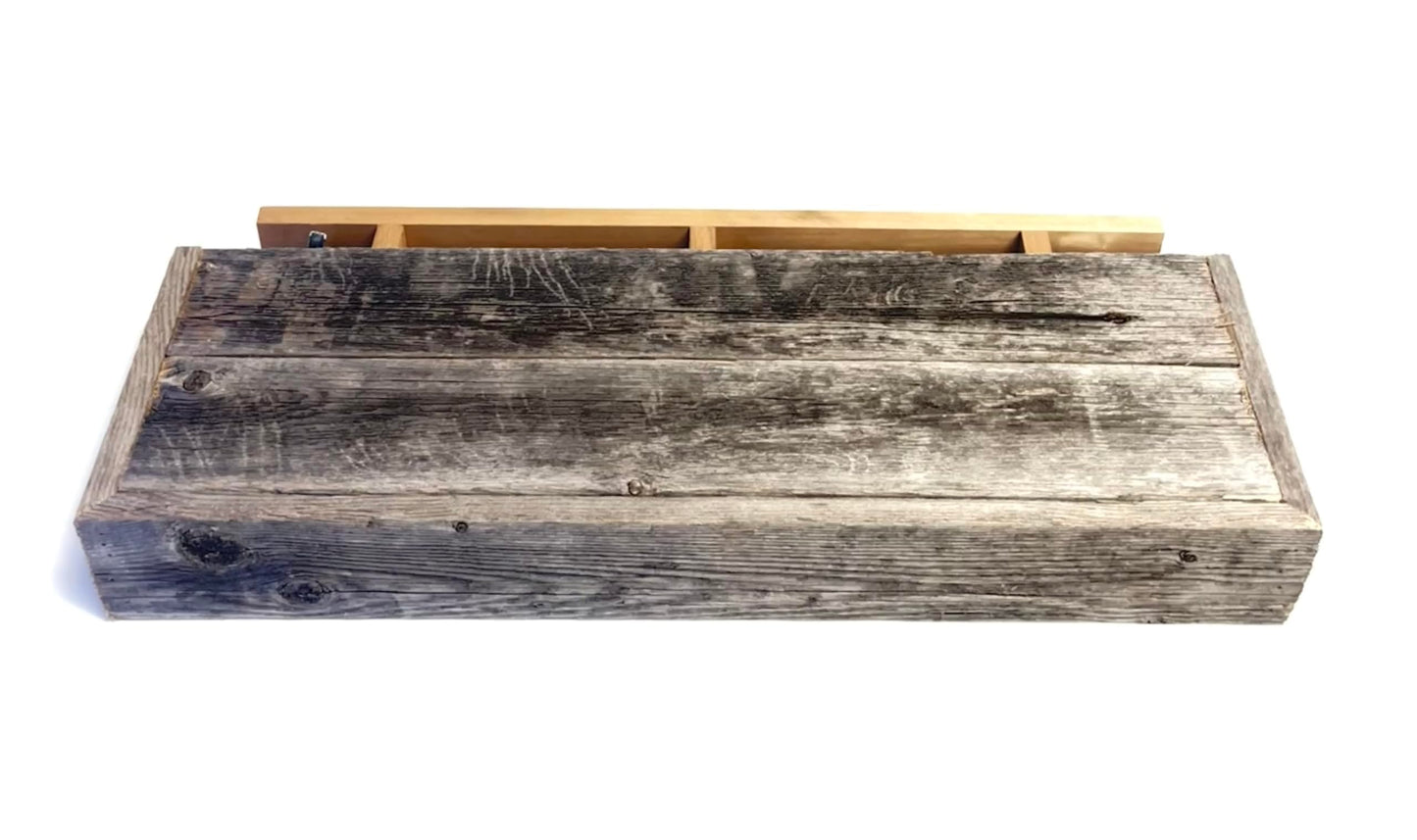 Rustic Revival | Barnwood Floating Shelf – Rustic Farmhouse Wall Shelf for Home, Kitchen & Bathroom – Authentic Weathered Wood Real Wood Décor