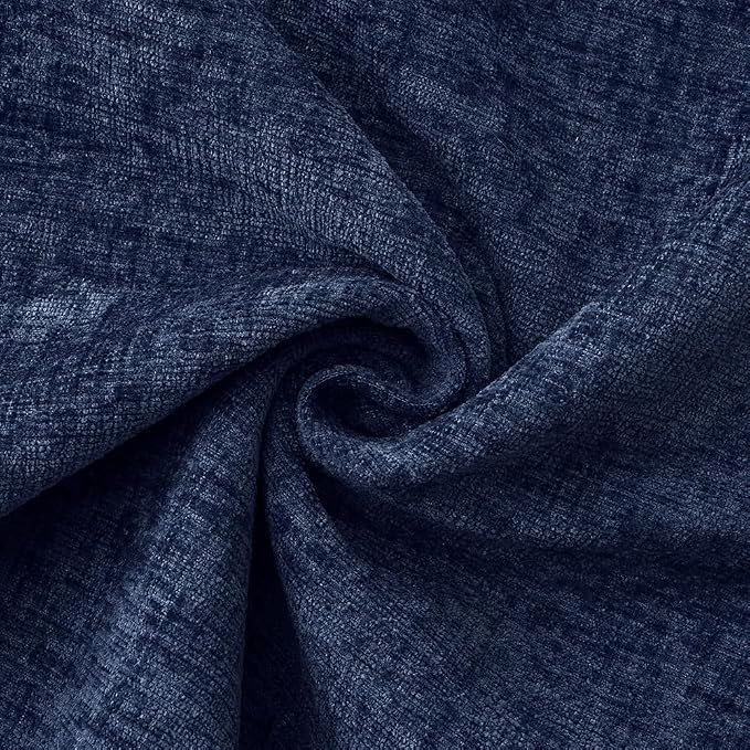 MIULEE Pack of 2 Couch Throw Pillow Covers 16x16 Inch Navy Blue Farmhouse Decorative Pillow Covers with Stitched Edge Soft Chenille Solid Dyed Pillow Covers for Sofa Bed Living Room