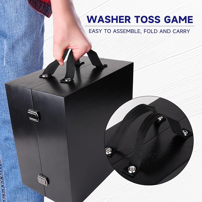 GSE Games & Sports Expert Premium Wood Washer Toss Game Set with 8 Washers with Bottle Opener for Adults and Family. Portable Lawn Game for Beach, Backyard, Pitching, Tailgating, Camping