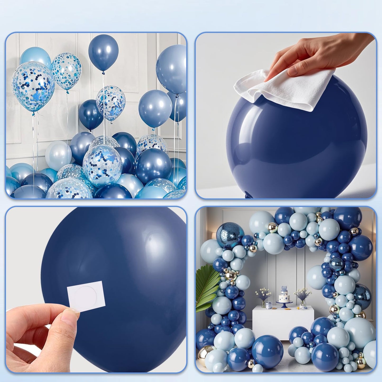 KARLURE Blue Balloons Arch Kit, Different Shades Light Navy Blue Balloons for 2026 Graduation Decorations Grad Class Baby Shower Boy Men Birthday Party Bridal Shower Wedding Anniversary Decorations