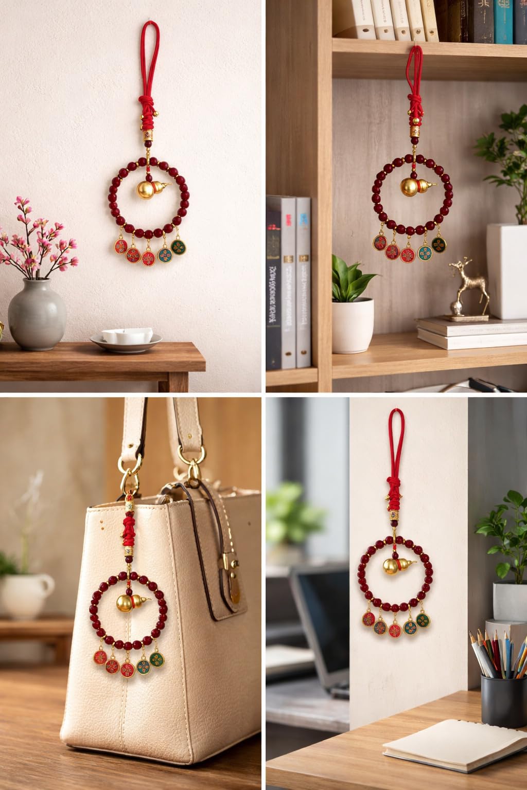 Thangka-Inspired Five Wealth Deities Eye Decorative Hanging Ornament (Wu Lou)
