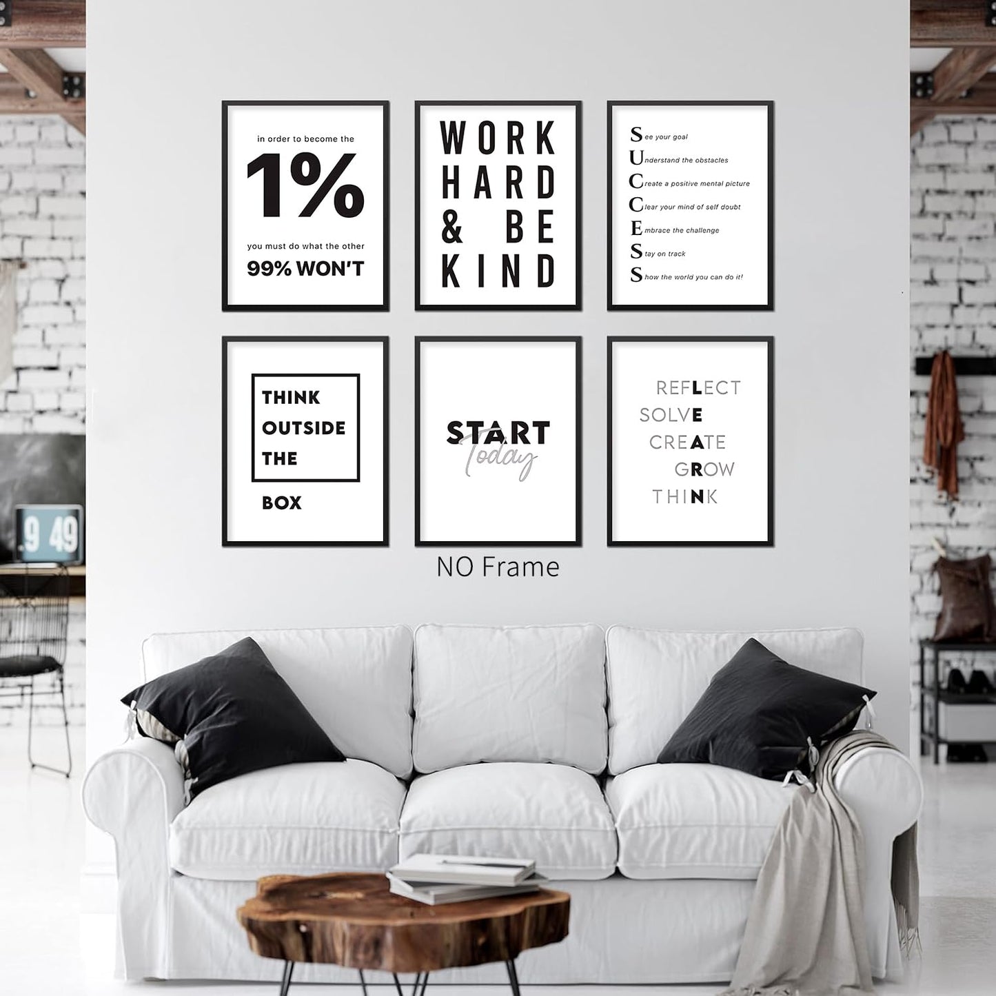 HUACANVASART Office Inspirational Wall Art Prints, Home Office Decor Encouragement Posters for Decoration