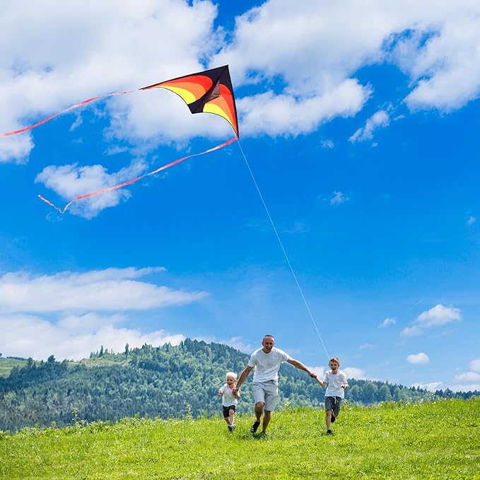 Large Octopus Kites for Kids & Adults,Big Kite for Beginners, Kites for Kids Ages 4-8,Outdoors Activities with Line and Handle