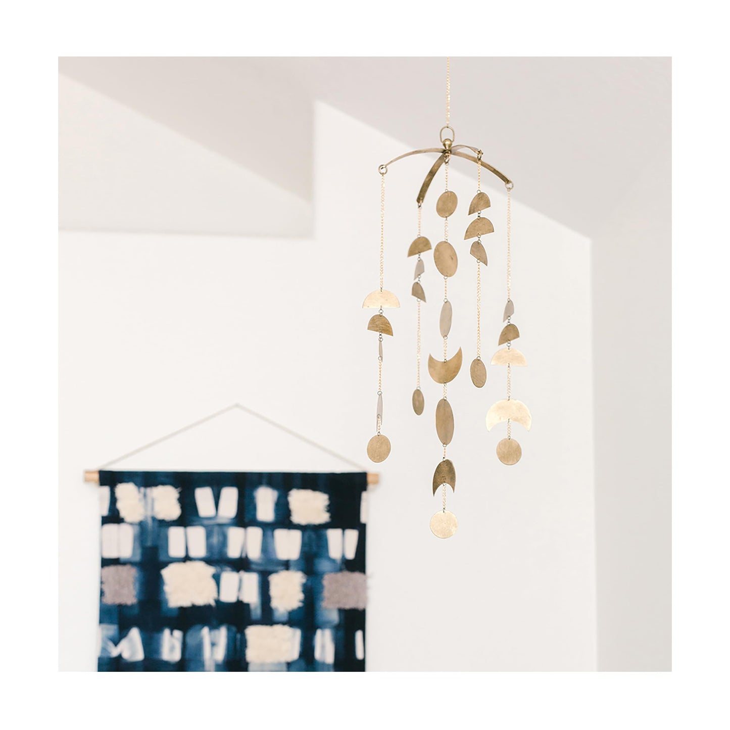 Crane Baby Moon Phase Nursery Décor for Boys and Girls, Ceiling Hanging, 6" x 6" X 36"