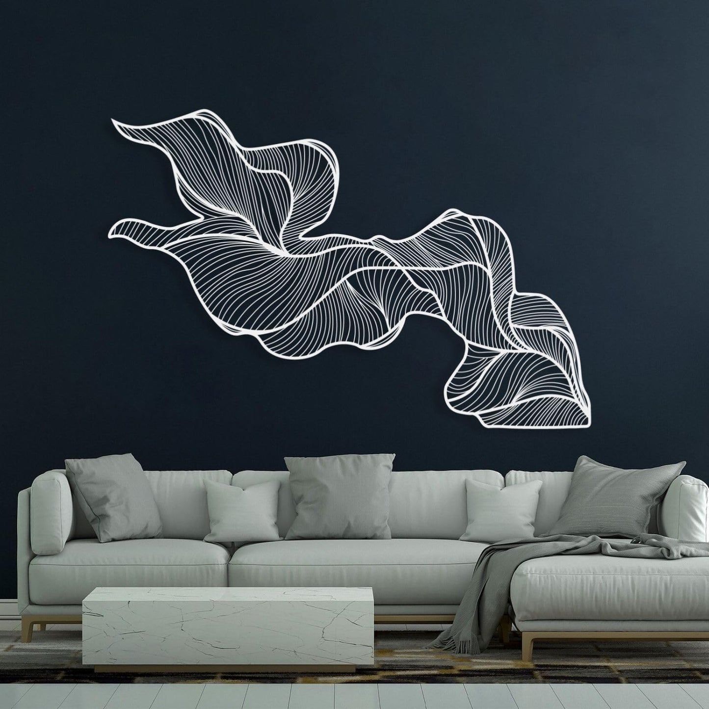 Cadeali Abstract Metal Wall Art, Modern Luxury Metal Wall Decor, Modern Home Decorations, Minimalist Art, Housewarming Gift, Abstract Artwork, Living Room Decor(Glod,41"x27" / 105x69.5 cm)