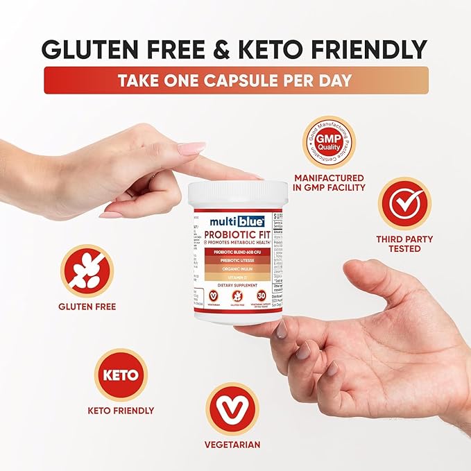 Probiotic Fit for Men & Women, Bifidobacterium Lactis B-420, Digestive & Gut Health, 60 Billion CFU, Prebiotic + Vitamin D3, 60 cnt