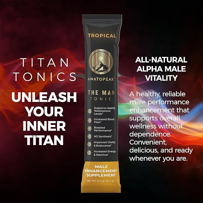 Male Enhancing Supplement Powder ??Testosterone Supplement for Men with Tongkat Ali, Maca Root, Horny Goat Weed Powder, Beet Root & L-Citrulline ??Nitric Oxide Enhancer (12 Stick Packs) - Tropical