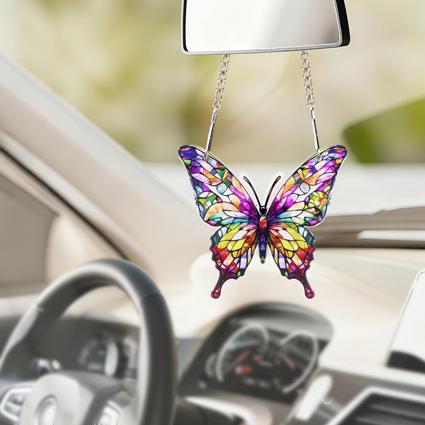 Butterfly Gifts for Women, Butterfly Ornaments Suncatcher Acrylic Decorations Stained Glass Effect Window Hanging with Chain 2026 Inspirational Butterflies Sun Catcher Decor for Christmas Tree