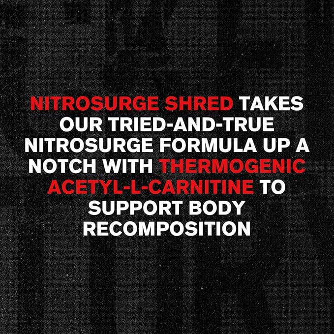 Jacked Factory NITROSURGE Shred Pre Workout Supplement - Energy Booster, Instant Strength Gains, Sharp Focus, Powerful Pumps - Nitric Oxide Booster & PreWorkout Powder - 30Sv, Black Cherry