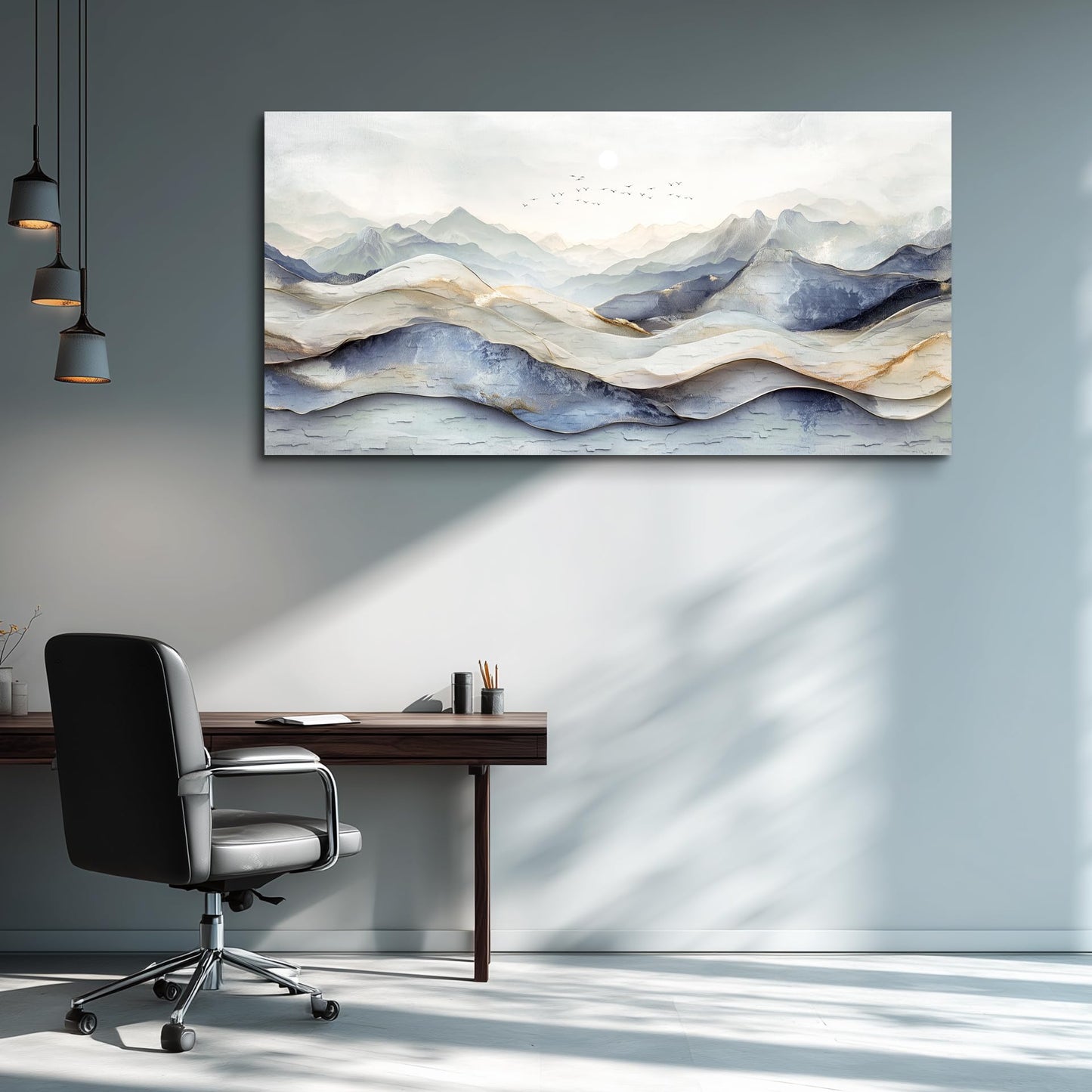 JUDASJART Canvas Wall Art For Living Room Wall Decor For Bedroom Office Wall Decoration Landscape Gold Accent Painting Abstract Pictures Artwork Room Aesthetic Home Decor 20x40 In