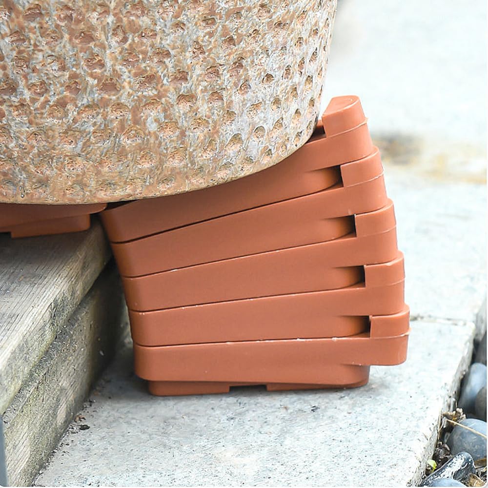 Flower Plant Pot Feet,Pot Toes Pot Lifters Supports Small to Large Flower Planters,Invisible Flower Pot Risers,Potted Plant Stand Feet,Flower Pot Feet Rack for Indoor and Outdoor Planters (24, Orange)