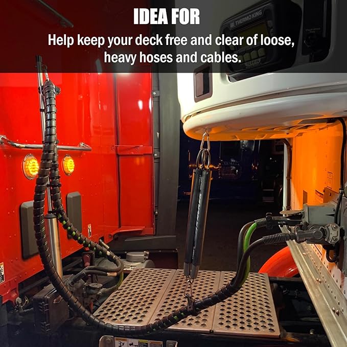 Semi Truck 40" Swivel Pogo Stick,Pogo Stick for Air Brake Line & Electric Power Cord Holder,Heavy Duty Stainless Steel Pogo Stick with 3 & 1 Hole Clamp,Chrome Color（1pack