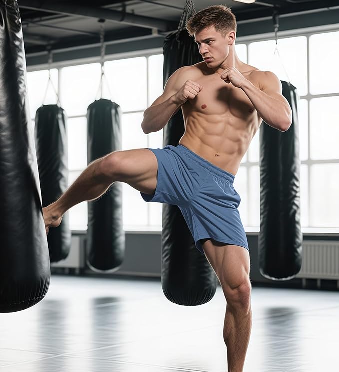 Aolesy Men's Gym Shorts Linerless & Liner - 5" Quick Dry Workout Running Shorts with Zip Pockets Sports Athletic Shorts