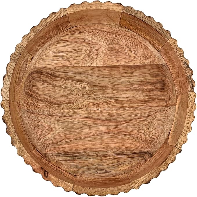 Decorative Bowl MANGO WOOD Decorative Bowls for Home Decor - Organic Modern Home Decor Bowl Key Bowl, Candy Bowl, Smudge Bowl (10" X 10" X 2.5'')