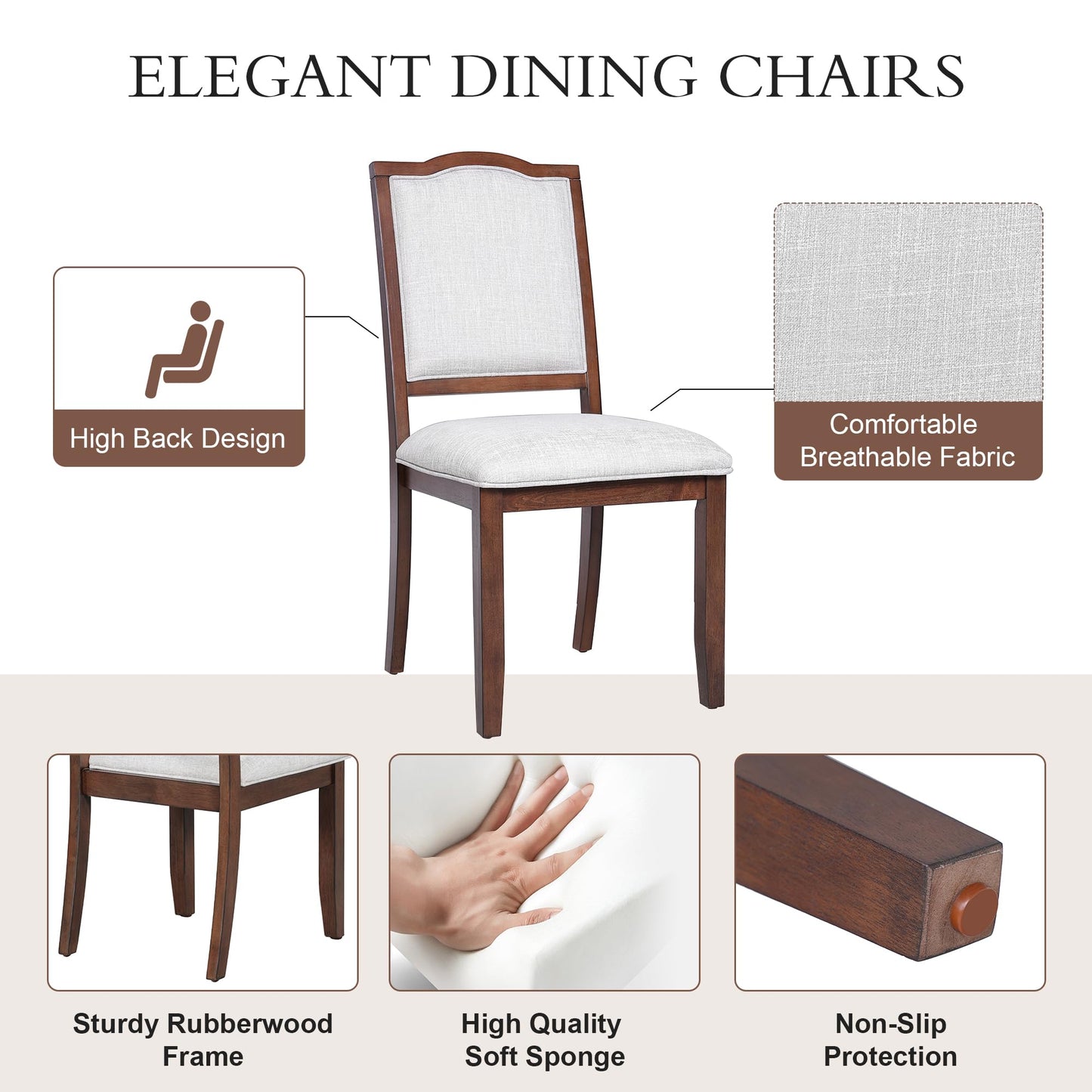 Merax 6-Piece Extendable Wood Dining Table Set, 60 inch to 78 inch with Removable Leaf, Kitchen Set for 6 with 4 Upholstered Side Chair and Bench, Cherry