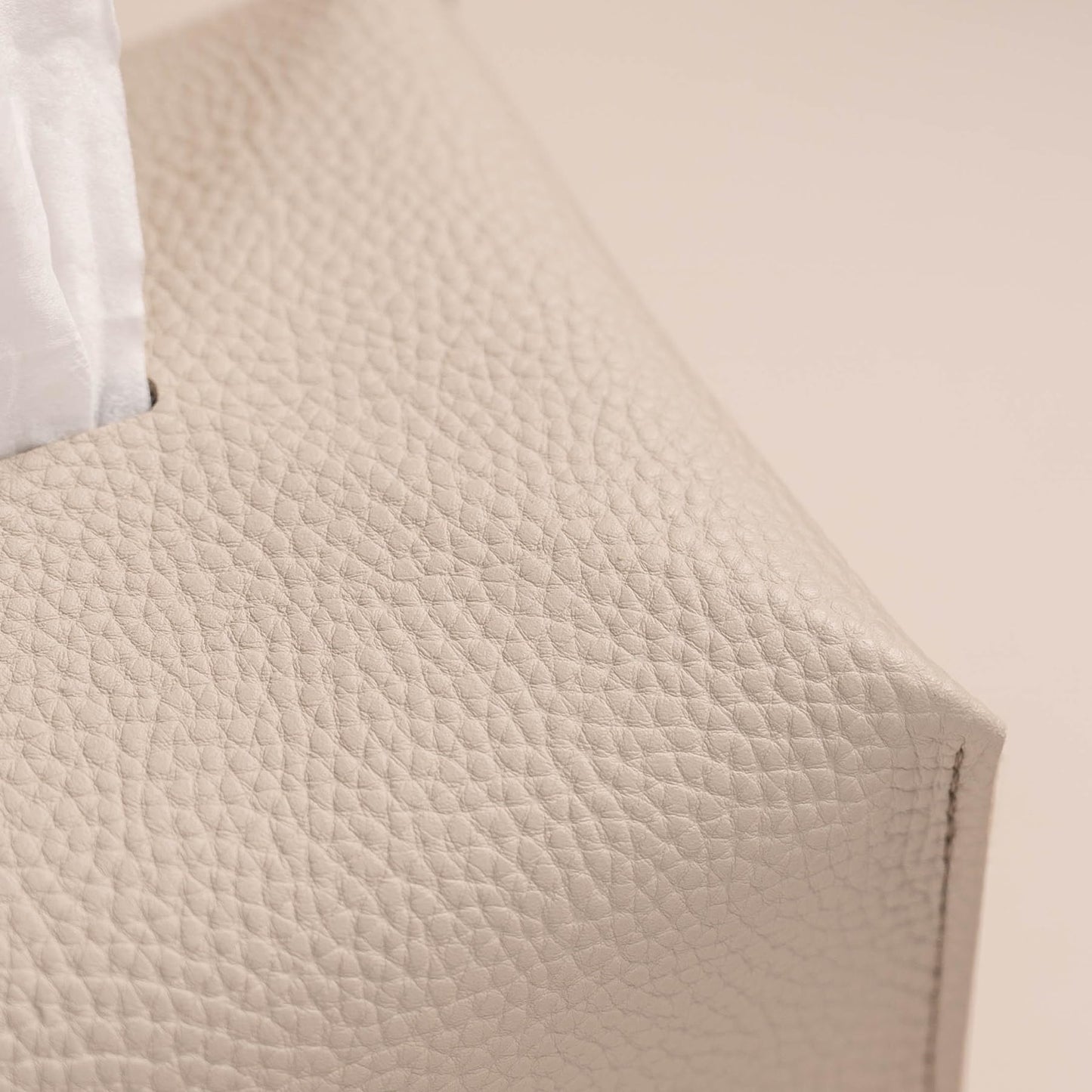 OLETHA Aesthetic Rectangle Tissue Box Cover, Medium Flat Box Tissues Holder Rectangular, Light Taupe