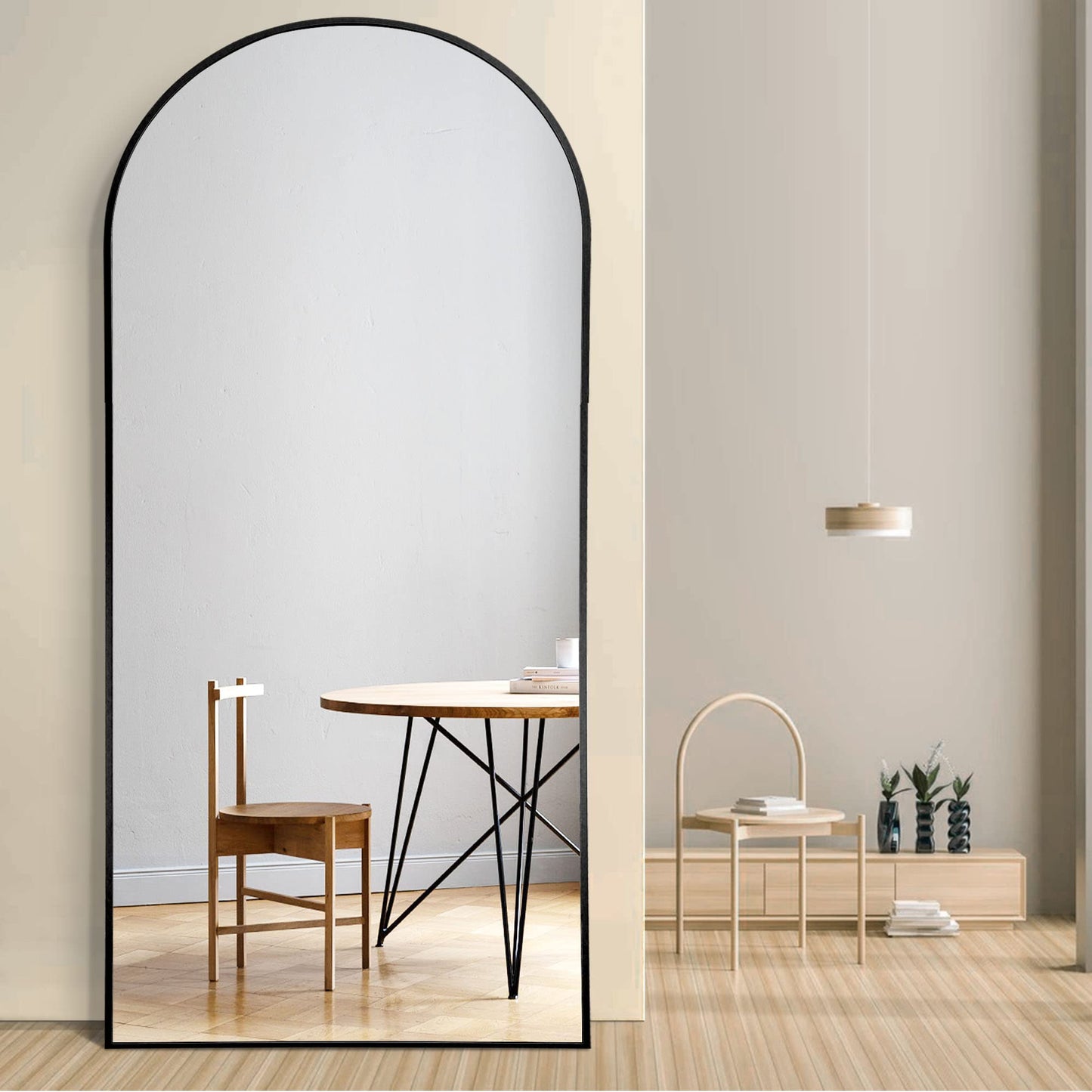 PexFix Full Length Mirror, 71''x31''Black Arched Mirror Large Floor Mirror Standing Leaning Hanging [71''x32''-Black]