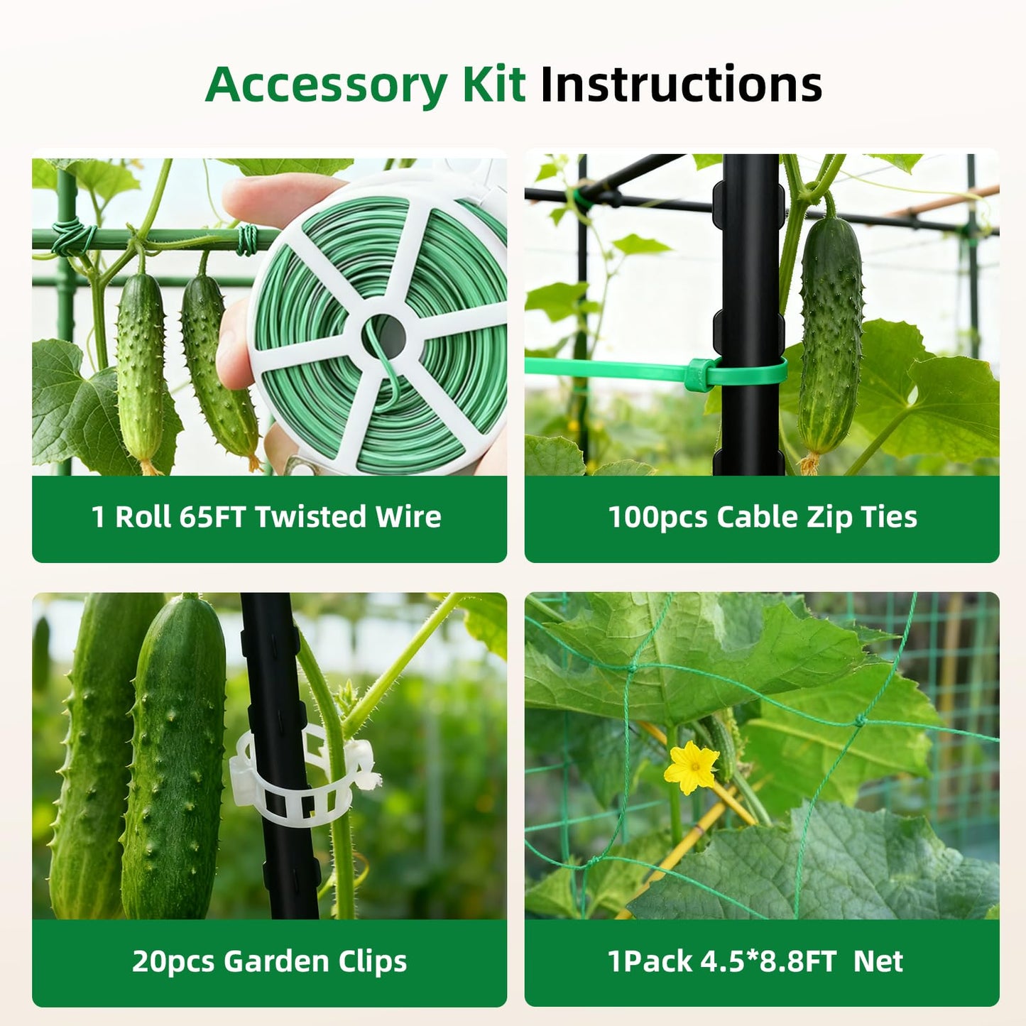 Laodier Cucumber Trellis for Raised Bed, U-Shape Garden Arch Metal Support for Climbing Plants, Metal Arch Plant Support Vegetables Trellis, Plant Support for Vine Outdoor (Black, 47*30*47inch(L*W*H))