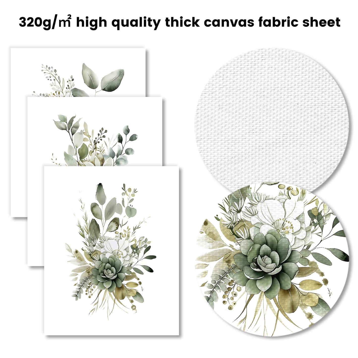 Dazzlewall 4pcs Botanical Wall Art Prints, Boho Sage Green Leaves Watercolour Artwork Print, Minimalist Wall Decor for Bedroom Living Room Bathroom, 8x10 in Unframed