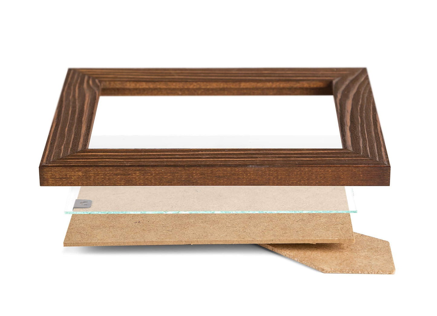 Rustic Wooden Picture Frames 6x8 - Set of 2, 100% Natural Eco Solid Wood with Real Glass for Tabletop Display or Wall Mount Photo Frame - Honey Brown