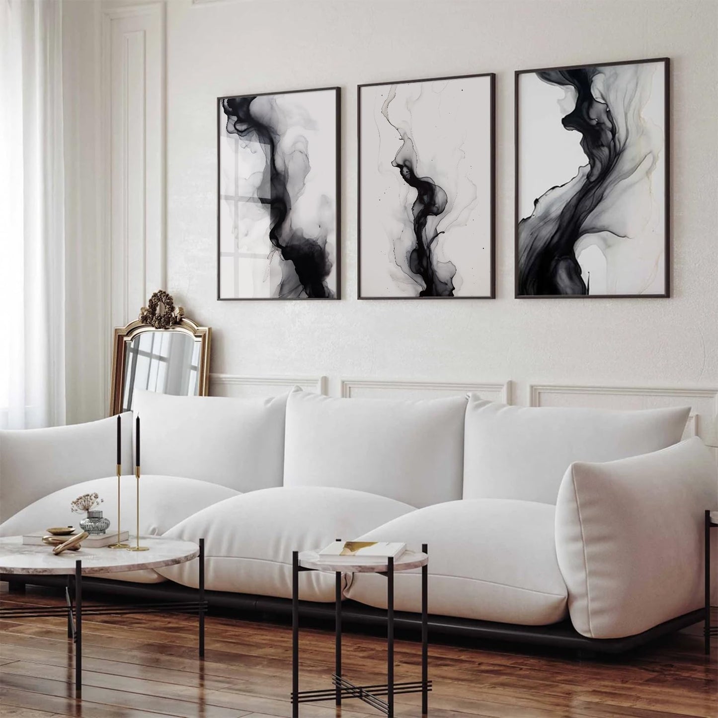 Black White Abstract Wall Art Decor Gray Modern Wall Art Minimalist Canvas Painting Black White Grey Pictures Poster Abstract Prints Artwork for Living Room Bedroom 12x16 Set of 3 Inch Unframed