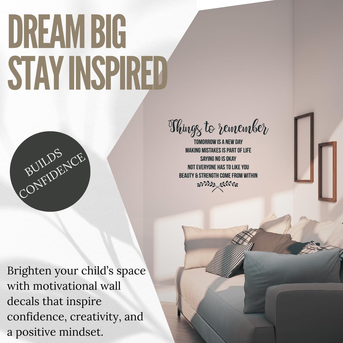 My Vinyl Story - Things to Remember Wall Decal - Inspirational Quote Sticker, Motivational Affirmations Vinyl Art for Positive, Home Office, Bedroom, and Classroom - Removable (Black, 31x22 inches)