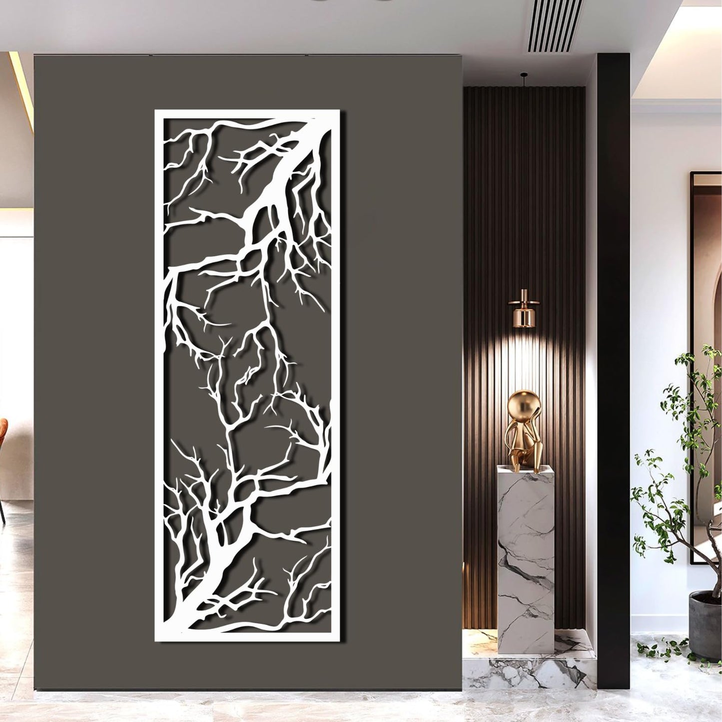 Tree Branch Decor,Metal Tree Branch Wall Art,Metal Tree Branch Wall Decor,Metal Tree Wall Decor,Tree Wall Art,Metal Wall Decor Tree Branches,Home Decor,Living Room Decor (Black, 12x35inch / 31x90cm, metal wall art)