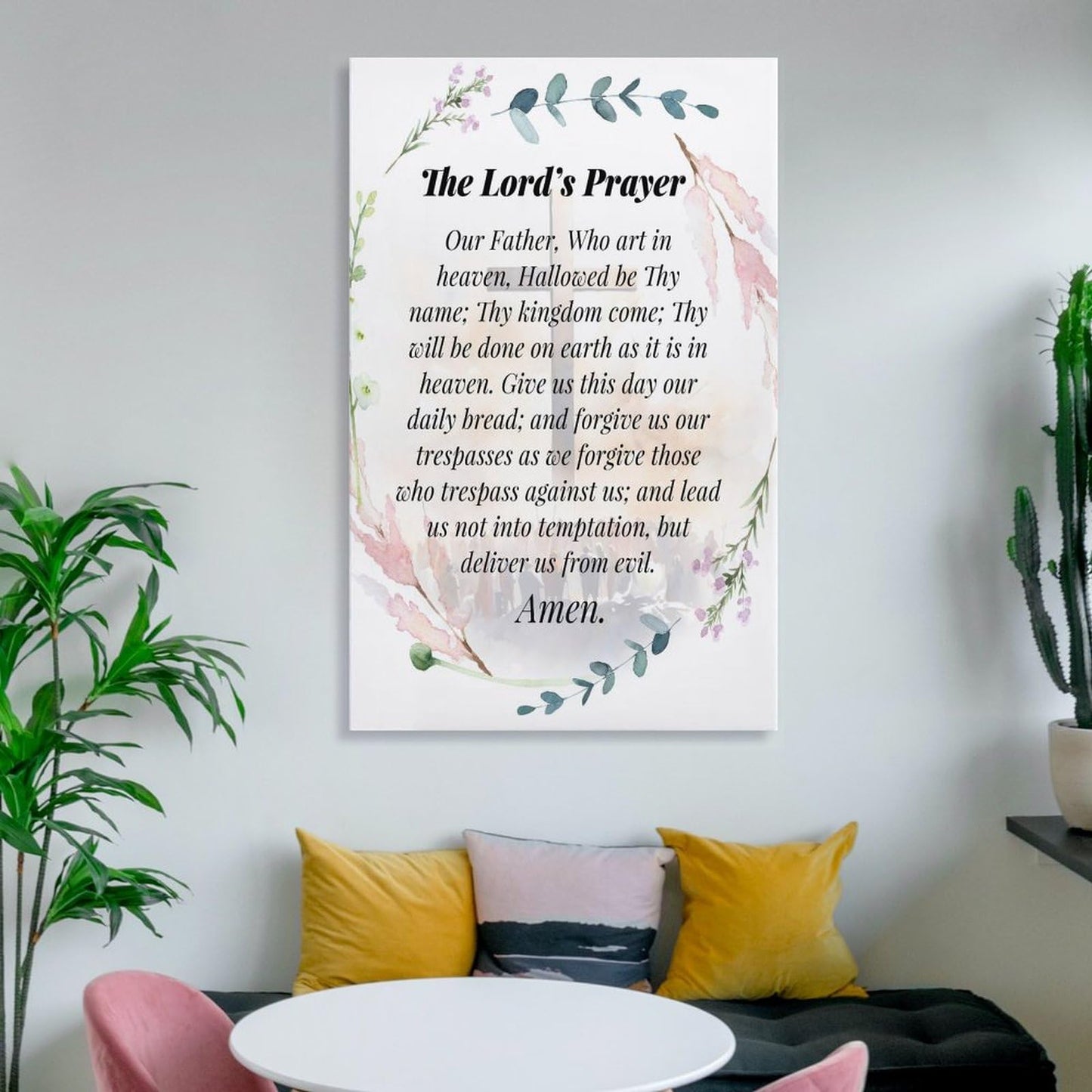 LINWDSB The Lord’s Prayer Poster Christian Bible Verses Wall Decor Our Father Prayer Wall Decoration The Lords Prayer Christian The Lords Prayer Wall Art Decor Unframe-style12x18inch(30x45cm)